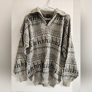 Mens Alpaca Sweater Medium Made In Peru